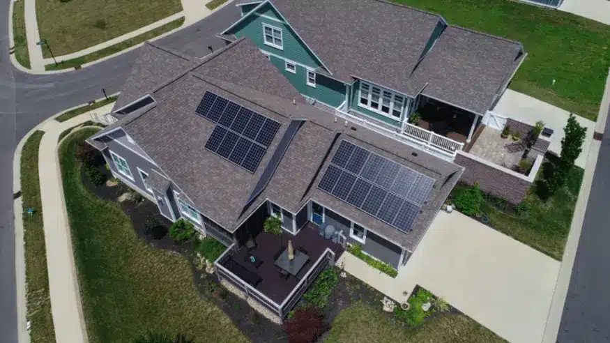 Solar panels on roof of home