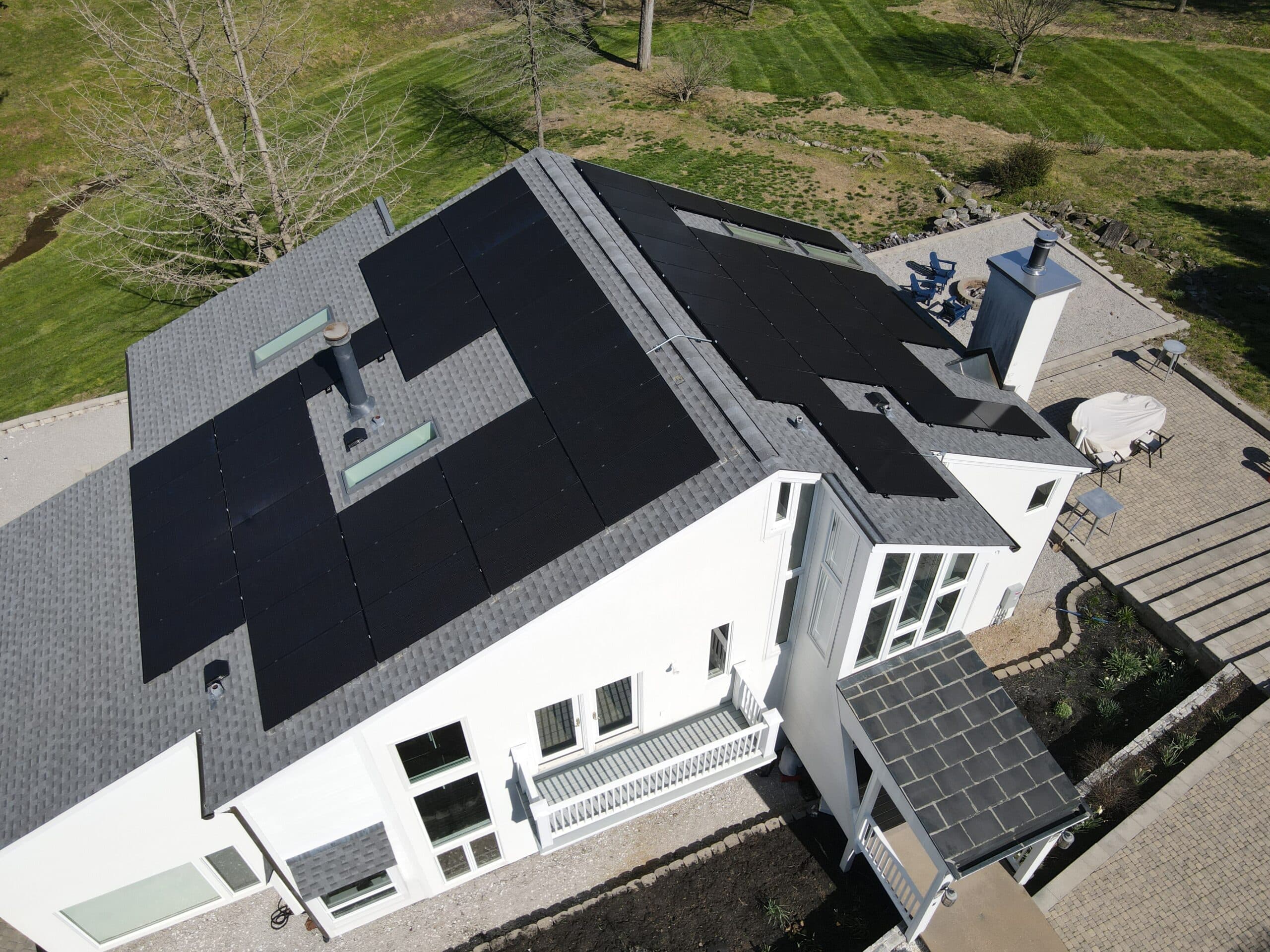 Drone photo of solar panel installation