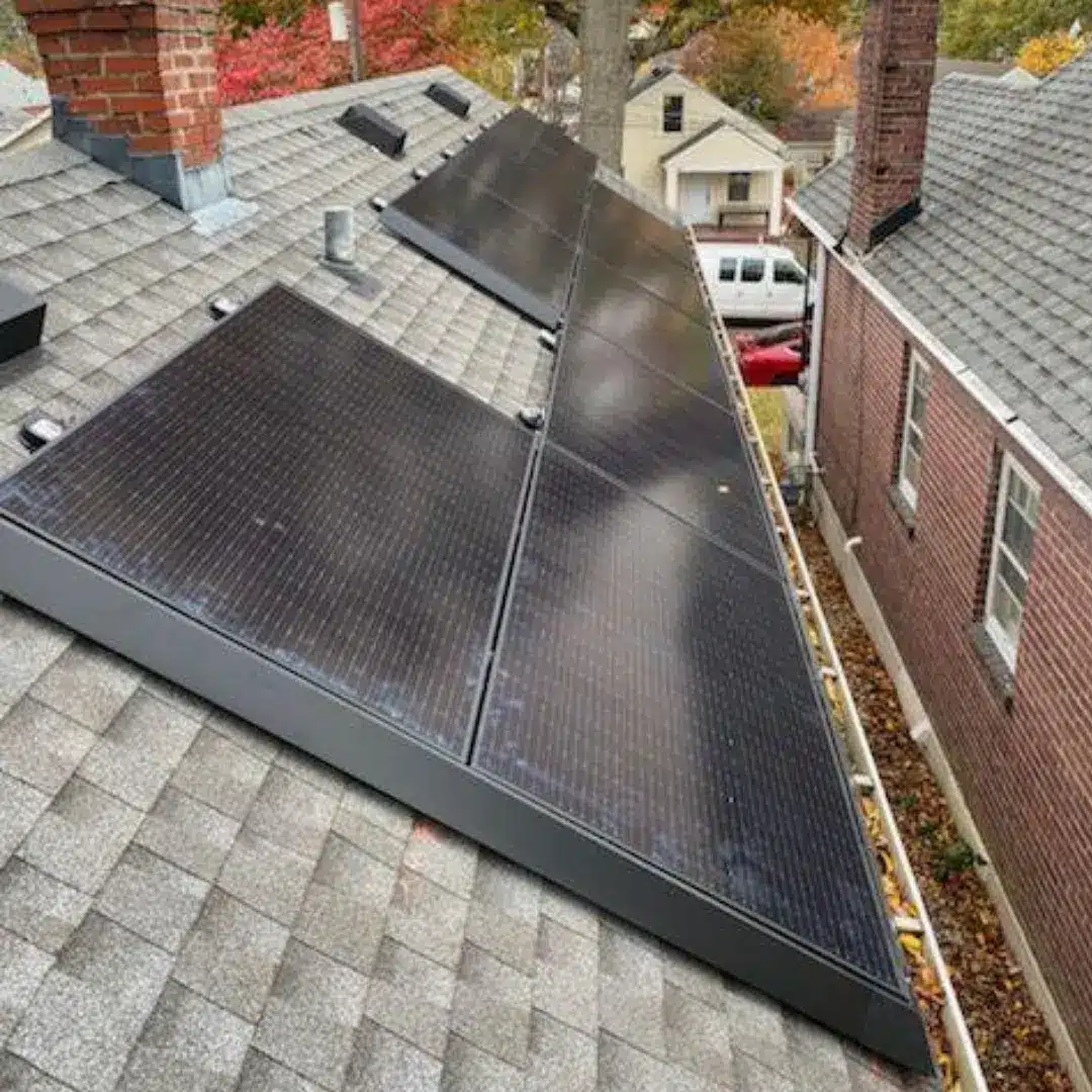 Solar panels on roof