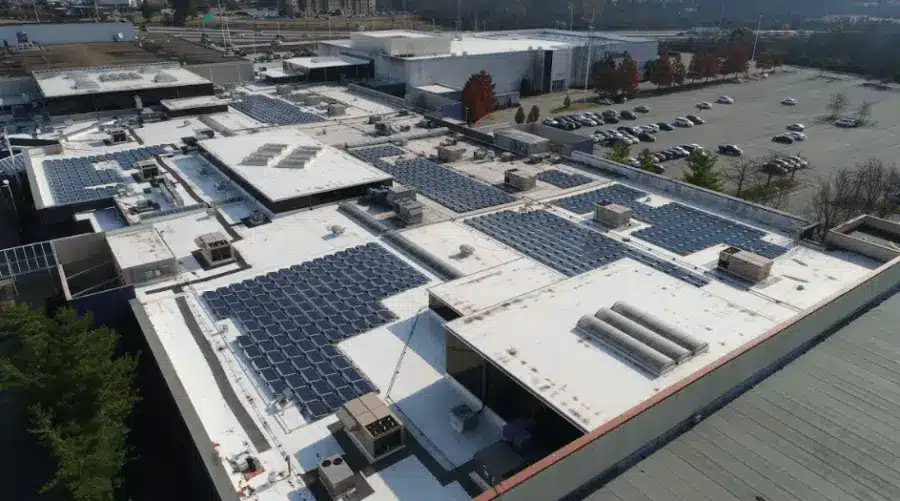 1.28 MW Commercial Solar Install on Shopping Mall in Louisville, Kentucky