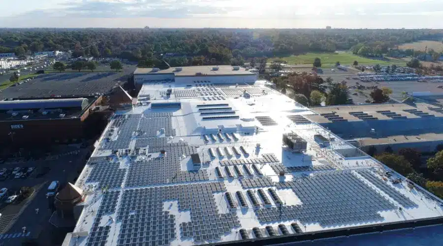 1.28 MW Commercial Solar Install on Shopping Mall in Louisville, Kentucky