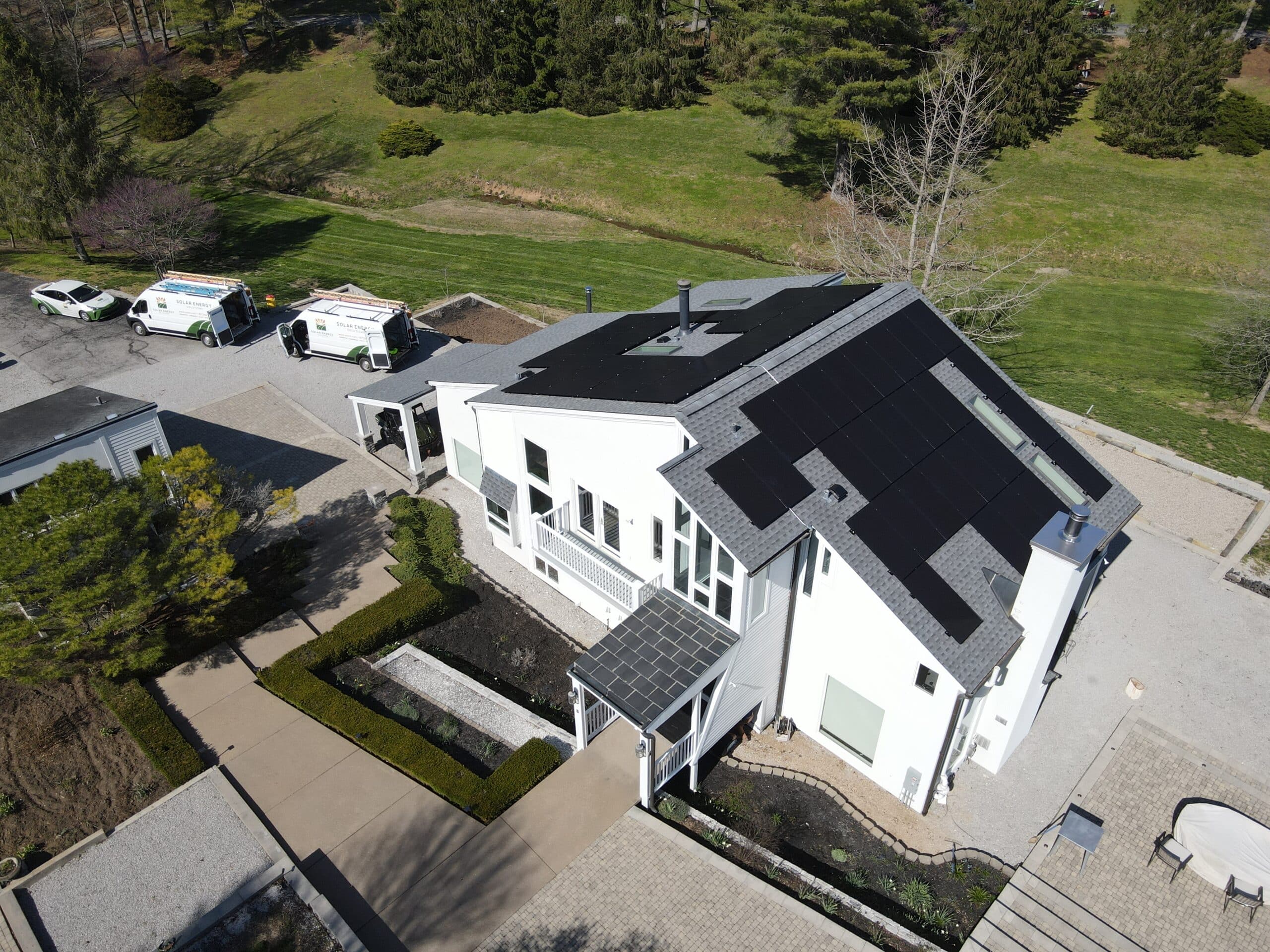 Drone photo of solar panel installation