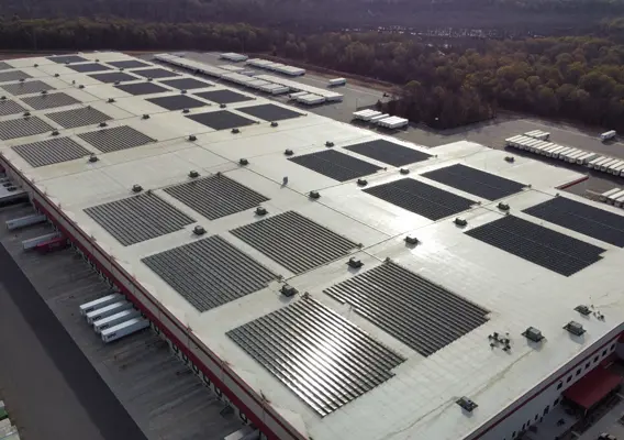 distribution center solar panels