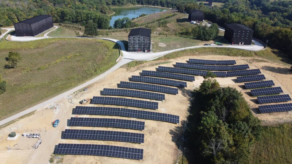 Distillery solar in Kentucky: 500 kW bifacial ground-mount array at Star Hill Farm in Loretto, Kentucky